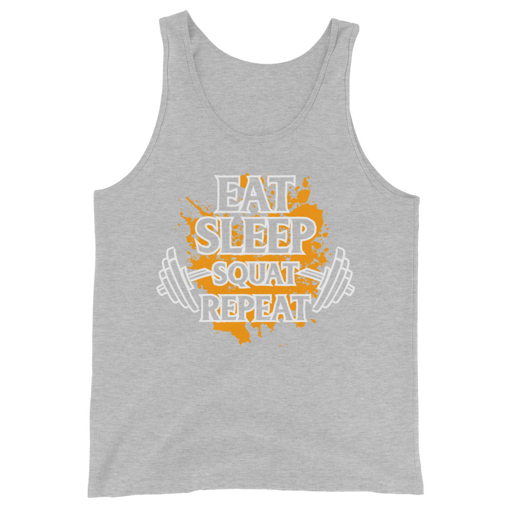 Eat, sleep, squat, repeat men workout Tank Top