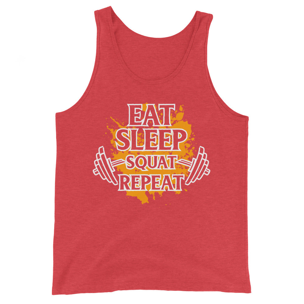 Eat, sleep, squat, repeat men workout Tank Top